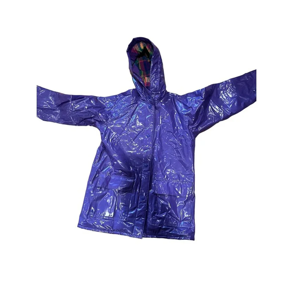 Vintage Misty Harbor ☔️ Kid's Any Weather Slicker Purple Raincoat Size‎ 7 (399)